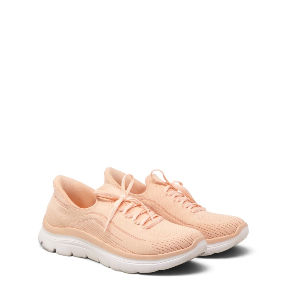 Skechers Womens Slip-ins Summits Plus Sneakers Shoes Slip On Peach Pink 10